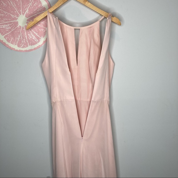 After Six blush pink high neck keyhole bridesmaid dress style 1502 size 6 - Picture 9 of 10